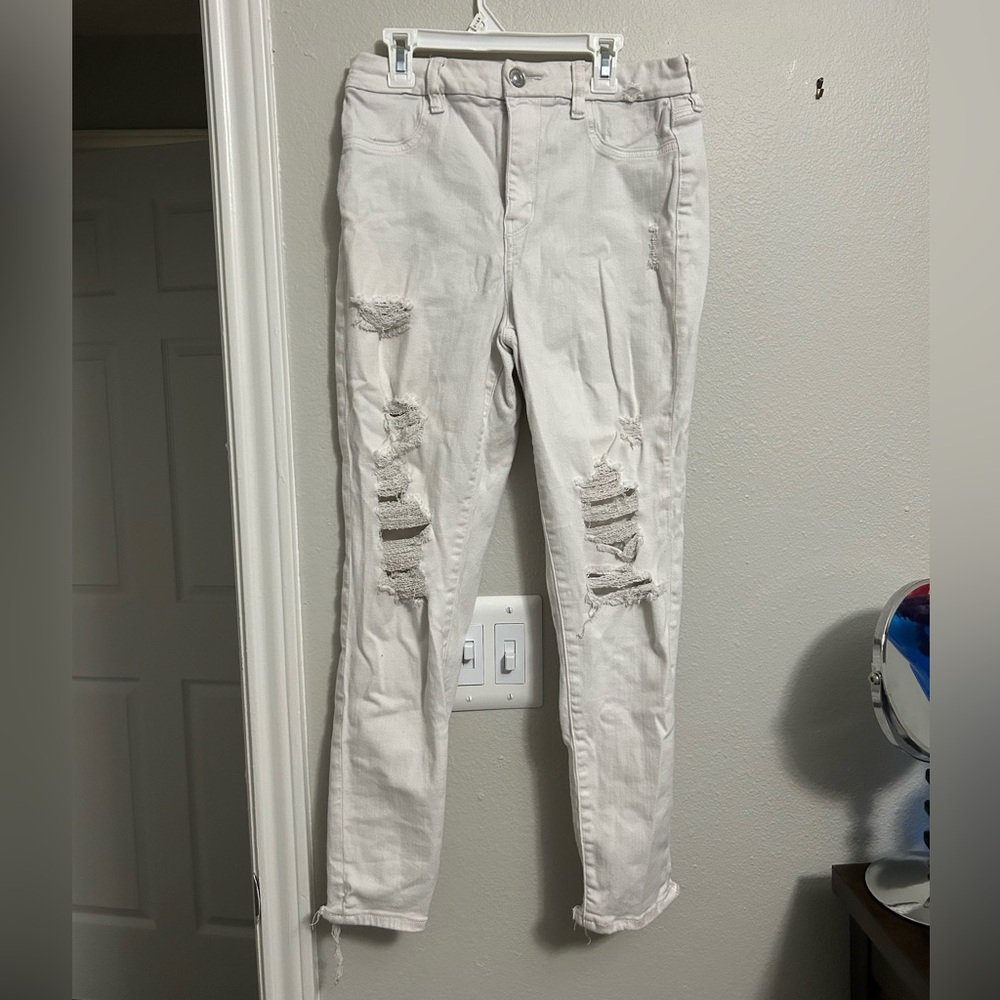 American Eagle Outfitters Next Level Stretch White Denim Jeans Women’s Size 8
